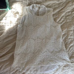 White lace tank top blouse